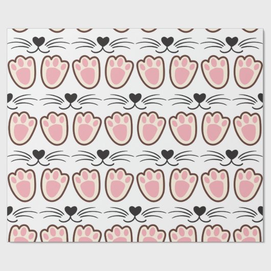 Cute Cat Paws Geschenkpapier (Flach)