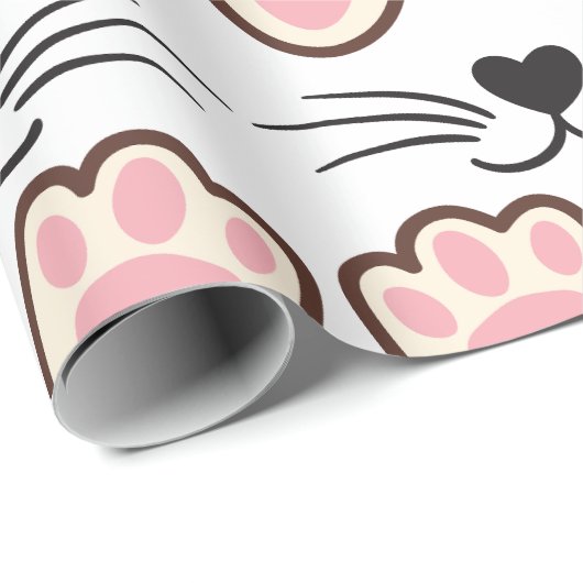 Cute Cat Paws Geschenkpapier (Rolleneckpunkt)