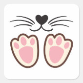 Cute Cat Paws Quadratischer Aufkleber (Vorderseite)