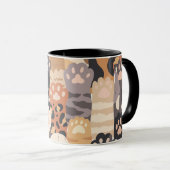 Cute Cat Paws – Two-Tone Coffee Mug Tasse (VorderseiteRechts)