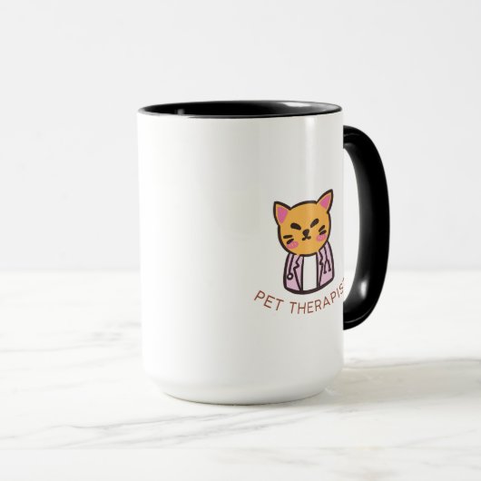 Cute Cat Pet Therapist Cartoon Design Tasse (VorderseiteRechts)