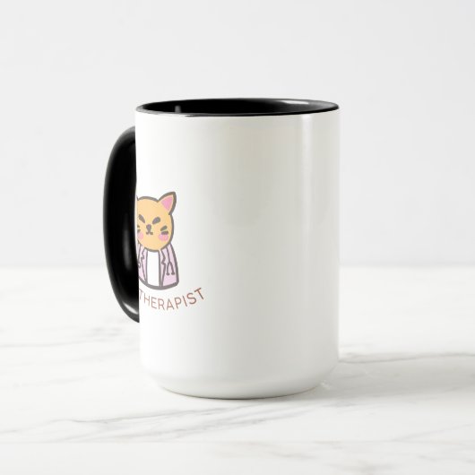 Cute Cat Pet Therapist Cartoon Design Tasse (Vorderseite Links)