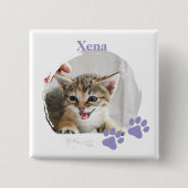 Cute Cat pet with customized name Button (Vorderseite)