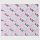 Cute Cat pink plume Geschenkpapier (Flach)