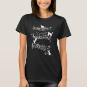 Cute Cat Playing On Musical Notes Music Piano Mus T-Shirt (Vorderseite)