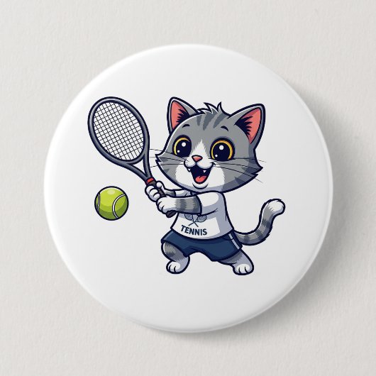 Cute cat playing tennis button (Vorderseite)
