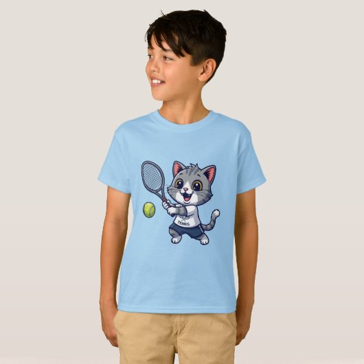 Cute cat playing tennis T-Shirt (Vorne ganz)