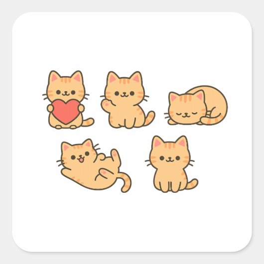 Cute Cat PNG Sticker – 5 Transparent Cats | Velora (Vorderseite)