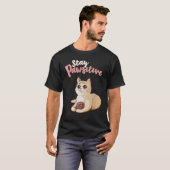 Cute Cat Positive Thinking  Optimism Stay Pawsitiv T-Shirt (Vorne ganz)