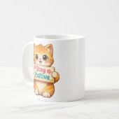 Cute Cat Positive Vibes Illustration Kaffeetasse (Vorderseite Links)