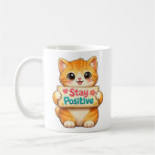Cute Cat Positive Vibes Illustration Kaffeetasse (Links)