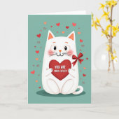 Cute Cat Purrfect Valentine Card Karte (Gelbe Blume)