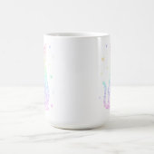  cute cat  rainbow hearts pastel gradient pattern kaffeetasse (Mittel)
