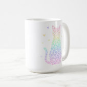  cute cat  rainbow hearts pastel gradient pattern kaffeetasse (VorderseiteRechts)