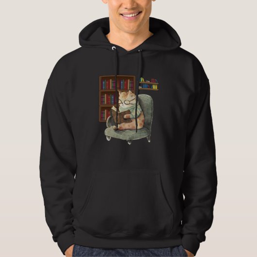 Cute Cat Reading Book Bookworms Cat  Reading  1 Hoodie (Vorderseite)