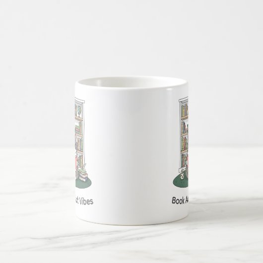 Cute Cat Reading Glasses Coffee Shelf Art Mug Kaffeetasse (Mittel)