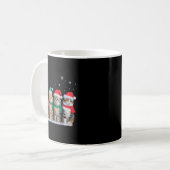 Cute Cat Reindeer Light Christmas Cat Funny Santa Kaffeetasse (Vorderseite Links)