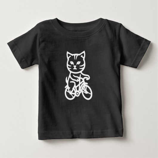 Cute cat riding a bicycle baby t-shirt (Vorderseite)