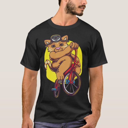 Cute cat riding a BMX bike T-Shirt (Vorderseite)
