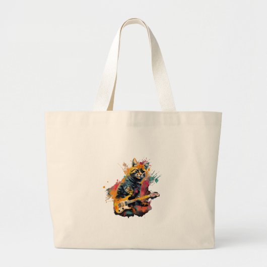 cute cat rocks tar design jumbo stoffbeutel (Vorne)