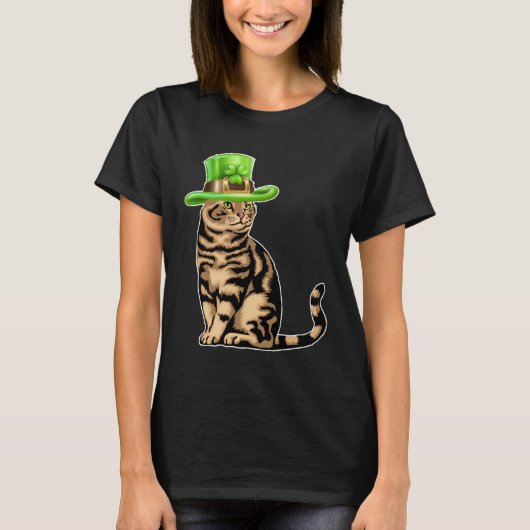 Cute Cat Saint Patrick Day  Happy St Kitten Day T-Shirt (Vorderseite)