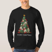 Cute Cat Santa Hat Christmas Tree Cat Meowy Xmas T-Shirt (Vorderseite)