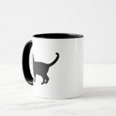 Cute Cat Silhouette Tasse (Vorderseite Links)