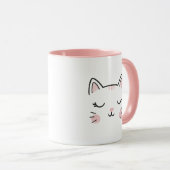Cute Cat Sleeping Face Coffee Mug Tasse (VorderseiteRechts)