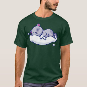 Cute Cat Sleeping On The Cloud T-Shirt