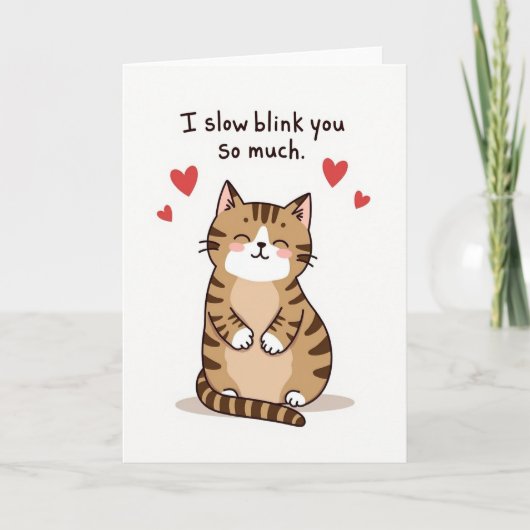 Cute Cat Slow Blink Love Card Karte (Vorderseite)