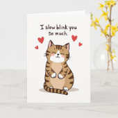 Cute Cat Slow Blink Love Card Karte (Gelbe Blume)
