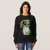 Cute Cat  St Patricks Day Shamrock Rainbow Patty K Sweatshirt (Vorne ganz)