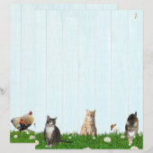 Cute Cat Stationery - Added chickens on Back (Vorne/Hinten)