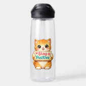 Cute Cat Stay Positive Artwork Trinkflasche (Rückseite)