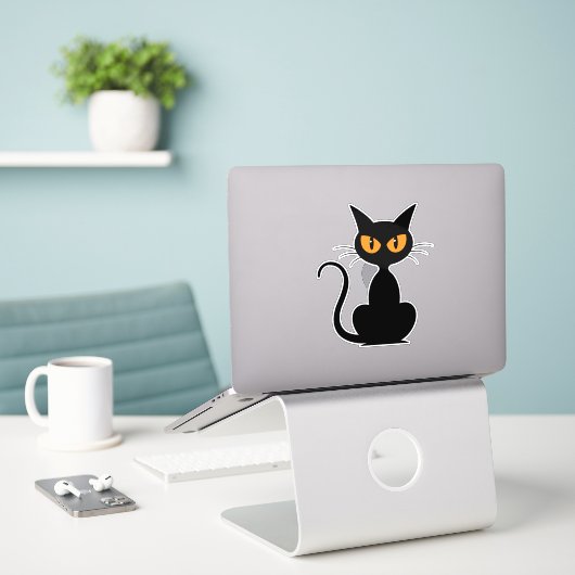 Cute Cat Sticker (Laptop auf Schreibtisch)
