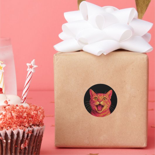 Cute cat stickers. runder aufkleber (Party)