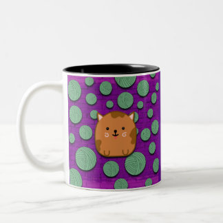 Cute Cat Sticking Out Tongue Mug Zweifarbige Tasse