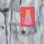  cute cat sweet rainbow hearts pastel gradient button (Insitu)
