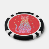  cute cat sweet rainbow hearts pastel gradient pokerchips (Einzeln)