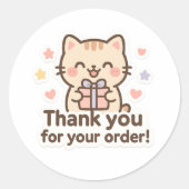 Cute Cat Thank You Sticker (Vorderseite)