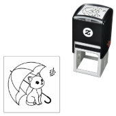 Cute Cat Umbrella Leaf Permastempel (Beispiel)