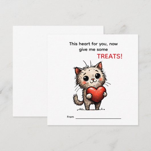 Cute Cat Valentine Card  (Vorne/Hinten)