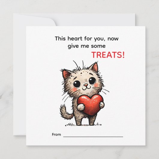Cute Cat Valentine Card  (Vorderseite)
