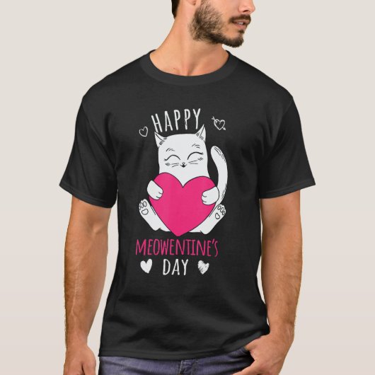 Cute Cat Valentines Day Outfit For Women Or Girls T-Shirt (Vorderseite)