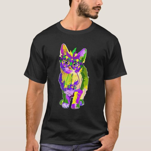 Cute Cat Wearing Carnival Mask Mardi Gras Cat Love T-Shirt (Vorderseite)