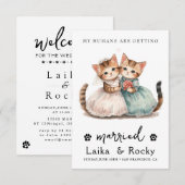 Cute Cat Wedding Invitation Save The Date (Vorne/Hinten)