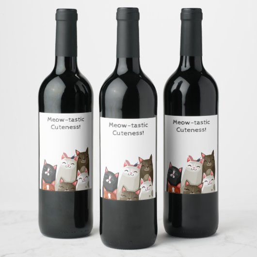 Cute Cat Weinetikett (Flaschen)