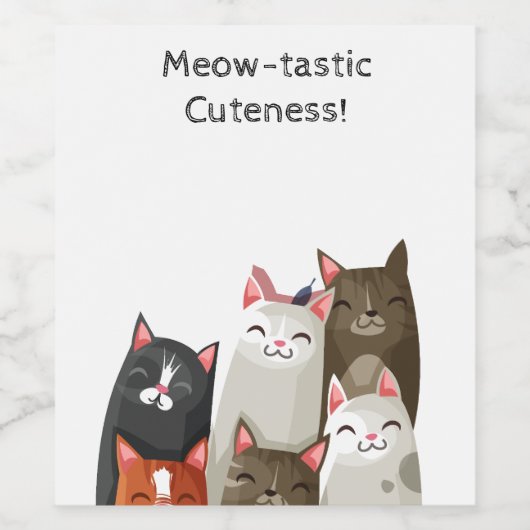 Cute Cat Weinetikett (Einzelnes Label)