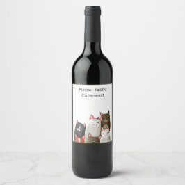 Cute Cat Weinetikett