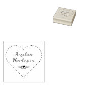 Cute Cat Whiskers Custom Name Hand-written Gummistempel (Stempel)